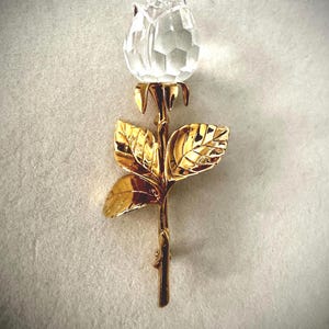 Swarovski Crystal Rose Brooch - Etsy