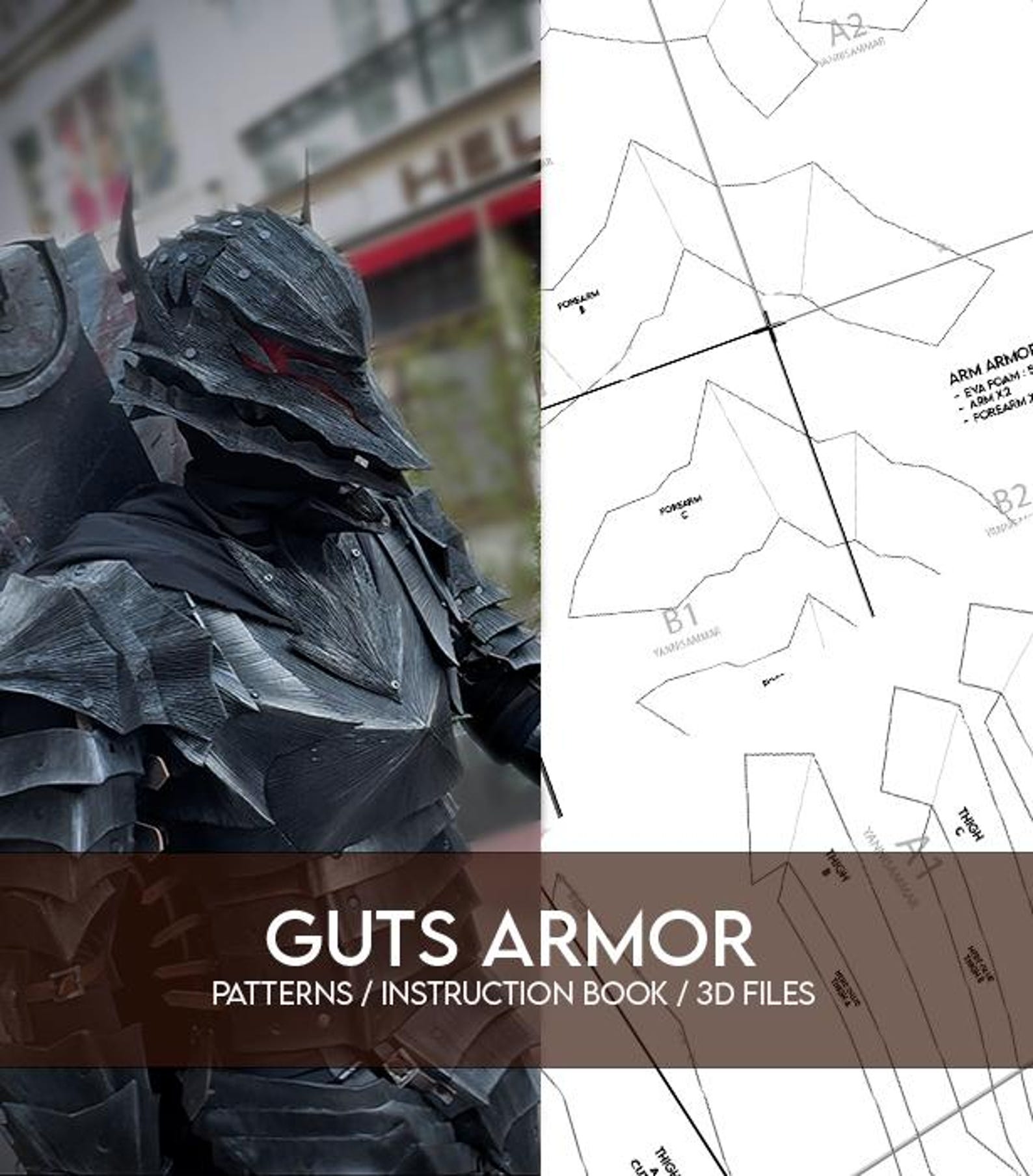 Guts Armor From Berserk Patterns , 3D Files and Ebook - Etsy