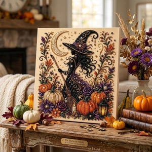 Halloween Ghost Diamond Art Painting Kit, Spooky Cute 3D Pearl Bead Craft, Beginner DIY Fall Home Decor Wall Art Gift