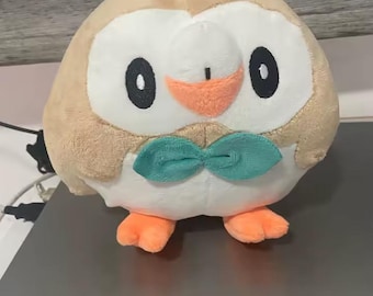 Rowlet Plush Toy, Cute Owl Pokémon Stuffed Animal, Soft Kawaii Anime Bird Gift