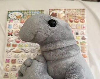 Grey Blob Plush Toy, Minimalist Stuffed Creature, Cute Soft Plushie, Cozy Cuddle Doll, Aesthetic Comfort Gift