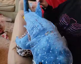 Blue Whale Shark Plush Toy, Soft Ocean Animal Stuffed Plushie, Cute Marine Life Gift for Kids Collectors