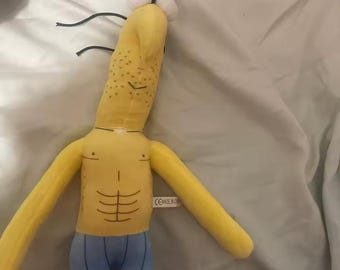 Handmade Banana Plush Doll, Funny Character Stuffed Toy, Cute Whimsical Soft Plush, Kawaii Fruit Plushie, Home Decor Gift