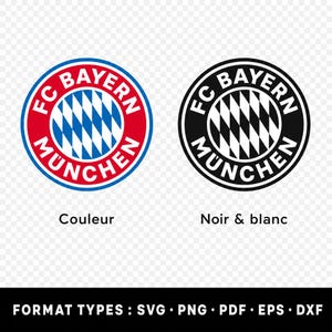 Bayern München Logo SVG PNG DXF | Farbe + Schwarzweiß | Digitale Datei