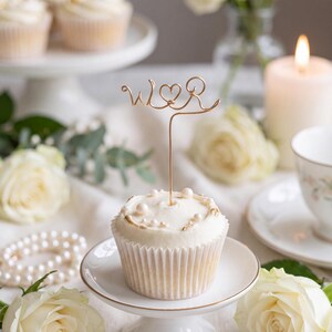 Wedding Initial Cupcake Toppers, Custom Engagement Party Bridal Shower Decor