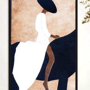 Handgjord läderväggkonst abstrakt delat ansikte porträtt svartvit minimalistisk silhuett sheeshamträram modern lyxig heminredning