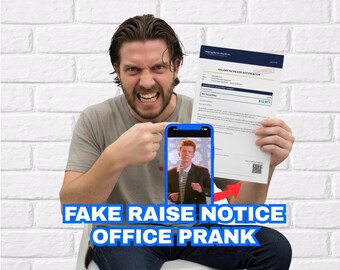 Notificación falsa de aumento de sueldo / Código QR de broma en la oficina / Regalos de agradecimiento para empleados (broma)