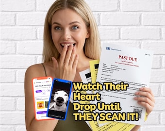 Regalo de agradecimiento para empleados / Kit de bromas divertidas para la oficina / Multa de estacionamiento y aviso de desalojo falsos / Meme con código QR escaneable / Accesorio de escritorio original