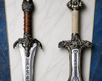 Handmade Conan Atlantean Sword Replica | Etched Stainless Steel Barbarian Sword | Collectible Cosplay sword | Christmas Gift | New Year Gift