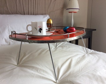 Retro Breakfast Tray - Orange with folding legs