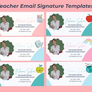E-Mail-Signatur für Lehrer, Gmail-Signaturvorlage, Outlook-Signaturen, E-Mail-Header, Schulanfang, Notizbuch