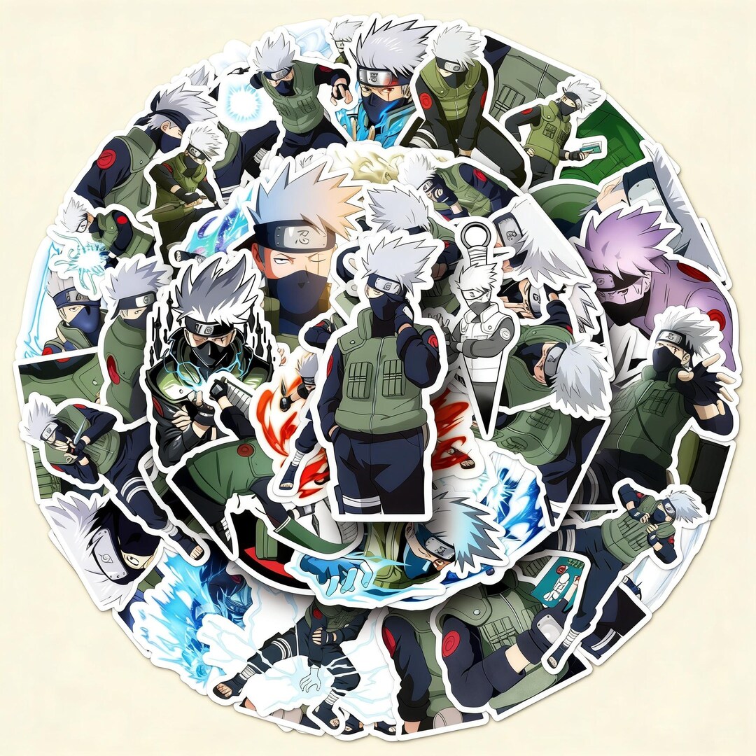 Sticker Kakashi 50pcs Kakashi Hatake Stickers Pack, Naruto Anime Decals for Laptop ...