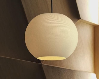Sfärisk designerlampskärm - Texturerad 3D-tryckt lampa - Modern pendellampa för vardagsrum eller sovrum