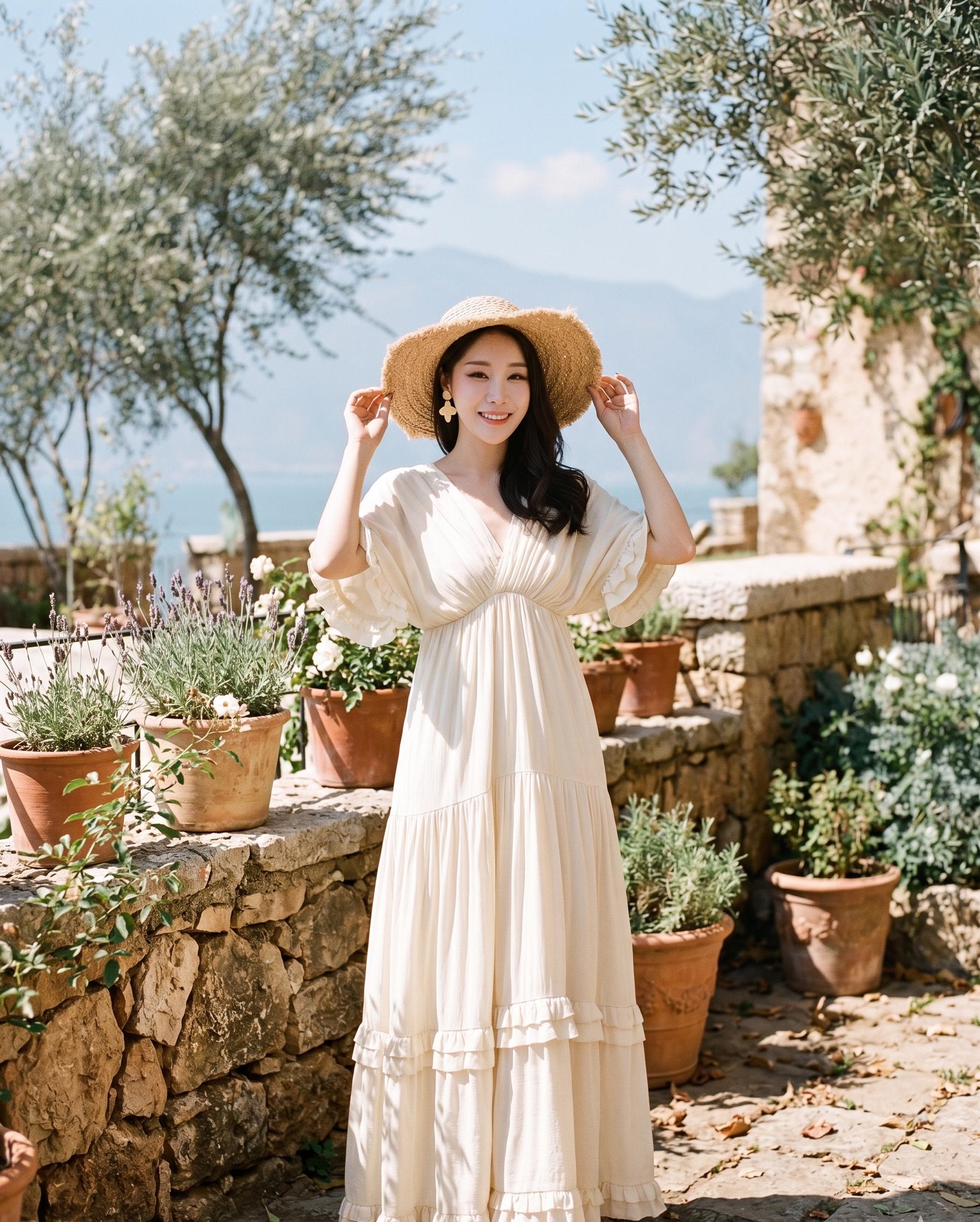 beach wedding maternity dress Custom White Vintage Off-the-shoulder Beach Maternity Photoshoot Dress, Ivory / XL