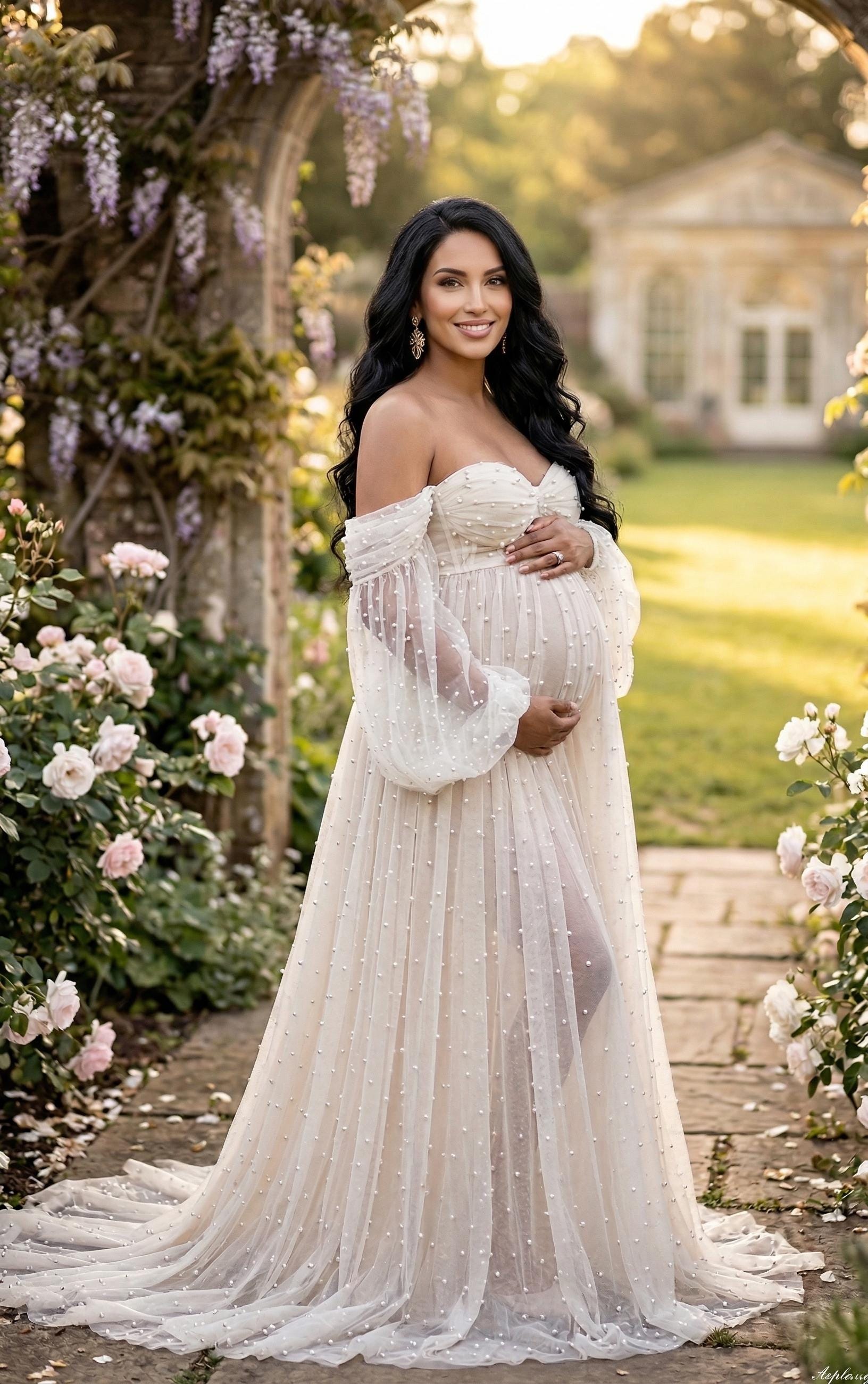 White Maternity Dress for Baby Shower - Etsy