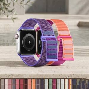 Nylon sportarmband för Apple Watch 38 mm-49 mm, andningsbart vävt armbandstillbehör