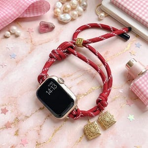 Verstelbaar nylon koord Apple Watch-bandje, kleurrijk sportbandje voor Ultra en Series 9 8 7 6 SE, 38-49 mm uniseks bandje