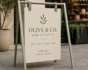 Letrero de acera tipo caballete / Letreros comerciales exteriores personalizados / Cartel publicitario de doble cara / Menú de cafetería / Letreros colgantes