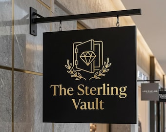 Custom Hanging 3D Blade Sign, Round Blade Sign, Business Signage, Double Sided Sign.