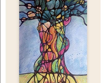 Afdrukbare les Mindful Art - Neurografische gids voor tekenen - Tree of Life (digitale download)