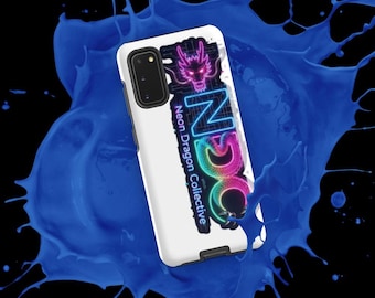 Neon dragon collective glitch phone case - samsung cyberpunk art