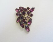 Vintage Purple Goldtone Flower Brooch