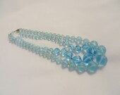 Vintage Blue Double Strand West Germany Bead Necklace