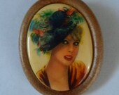 Unique Plastic West Germany Cameo Brooch