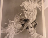 RESERVED Vintage Hollywood Photograph of Woman with Large Hat Debbie Reynolds