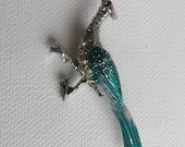 Vintage Pheasant Brooch with Rhinestones