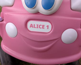 Front & Back Reg Plate Set - Singles available- Any Colors - Little Tikes Cozy Coupes Personalised - Number Plate