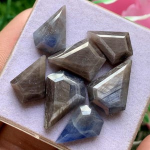Step Cut Grey Sheen Sapphire Fancy Shape Gemstone, 45.80 Caret Size 14-16 MM,