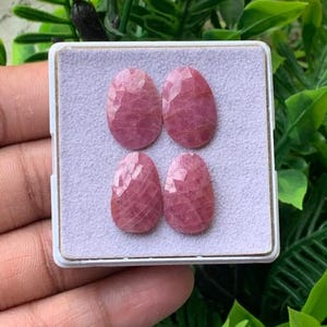 Rose Cut Ruby Sapphire Gemstone Pair 26.60 Caret Size 18-18 MM, For Making Jewelry