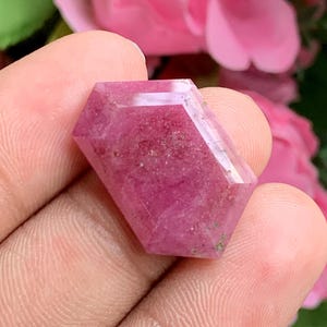 Step Cut Ruby Sapphire Slice Loose Gemstone, 17.20 Ct Size 15x25 MM,