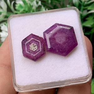 Step Cut Ruby Sheen Sapphire Slice Gemstone Lot, 16.90 Ct Size 3-17 MM,
