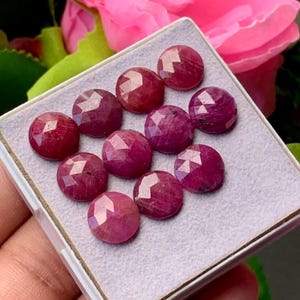 Rose Cut Ruby Sapphire Gemstone, Round Shape  37.00 Caret Size 10 MM,