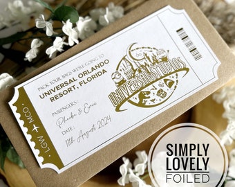 Universal Orlando Resort | Boarding Pass | Foil Ticket | Florida Ticket | Personalised Ticket | Holiday Surprise