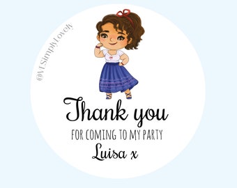Happy Birthday Stickers Encanto Inspired Luisa Labels Personalised Custom Party Labels Sweet Bags Stickers (24 Stickers)