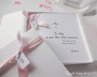 First Holy Communion, Christening or Naming Day Card - personalised with name, date and venue.