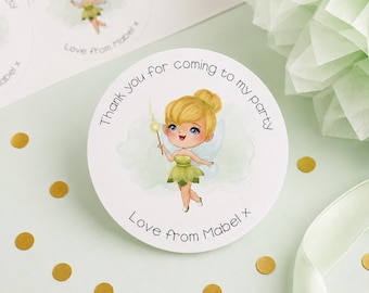 Fairy Birthday Stickers Labels Personalised Custom Party Labels Sweet Bags Tinker Bell (24)