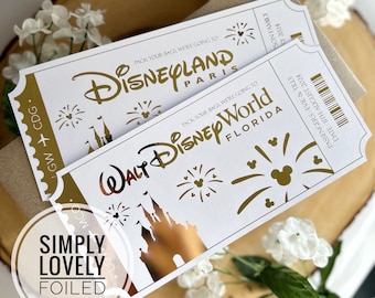 Disney World Florida | Disney Land Paris | Boarding Pass | Foil Ticket | Personalised Ticket | Holiday Surprise