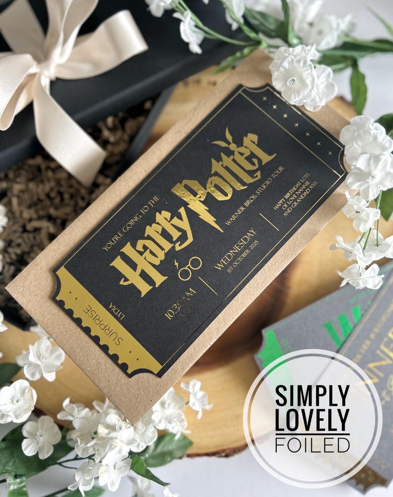 Harry Potter Ticket Gift Reveal | Studio Tour Experience | Personalised Hogwarts Ticket | Warner Bros Surprise | Platform 9 3/4 Present image 2