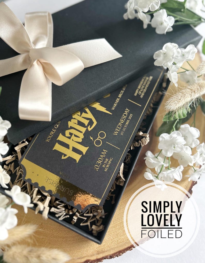 Harry Potter Ticket Gift Reveal | Studio Tour Experience | Personalised Hogwarts Ticket | Warner Bros Surprise | Platform 9 3/4 Present Gift Boxed
