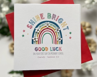 Good luck school card first day at nursery, reception, preschool or secondary school