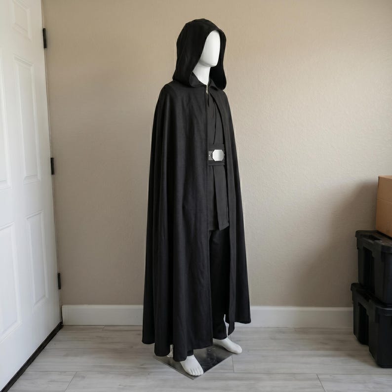 Star Wars Inspired Luke Skywalker Black Jedi Master Costume | Mandalorian Era Tunic & Robe Set for Cosplay. image 2