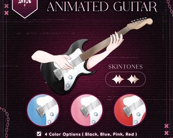Live2D VTuber-handitem: Guitar Animated Loop Asset