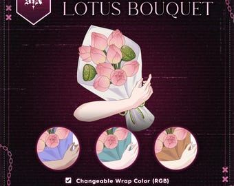 Live2D VTuber-item Thai Lotus Bouquet Asset | Aanpasbare omslagkleur en huidskleur (RGB)