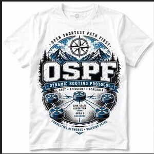 T-shirt OSPF à télécharger numériquement, Open Shortest path first, OSPF Routing Protocol, OSPF protocol Png, OSPF T-Shirt, Digital Download.
