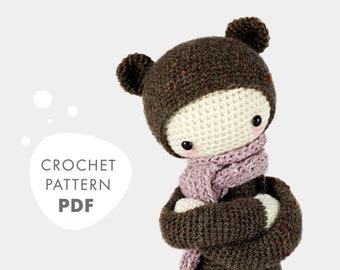 Crochet Pattern lalylala BINA the bear amigurumi diy • doll, plushie, teddybear, cuddly , stuffed animal, gift birth or children, download