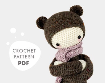 Patron au crochet lalylala BINA l'ours Amigurumi DIY • Fabriquez vous-même votre jolie poupée au crochet, nounours, patron numérique au crochet, cadeau naissance enfant